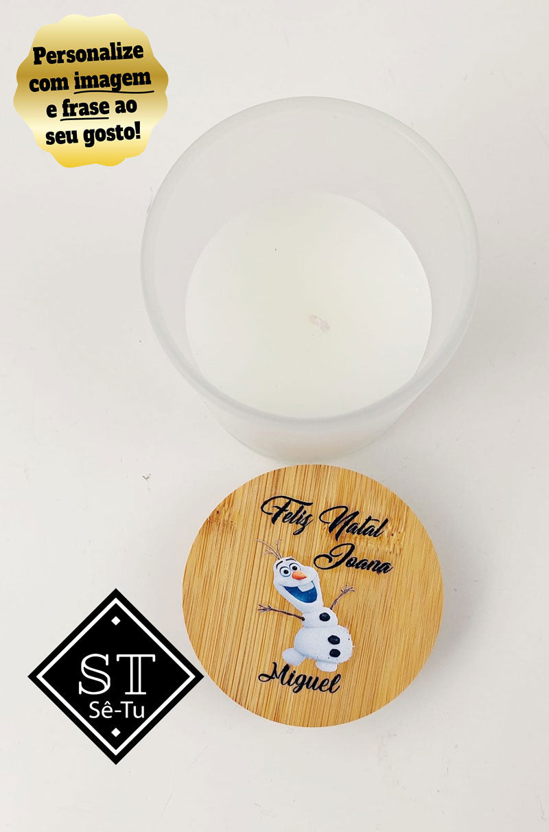 Vela Perfumada de baunilha Feliz Natal Olavo